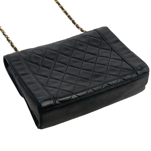 Chanel Bag Black Chain Leather Single Shoulder Flap - Picture 1 of 15